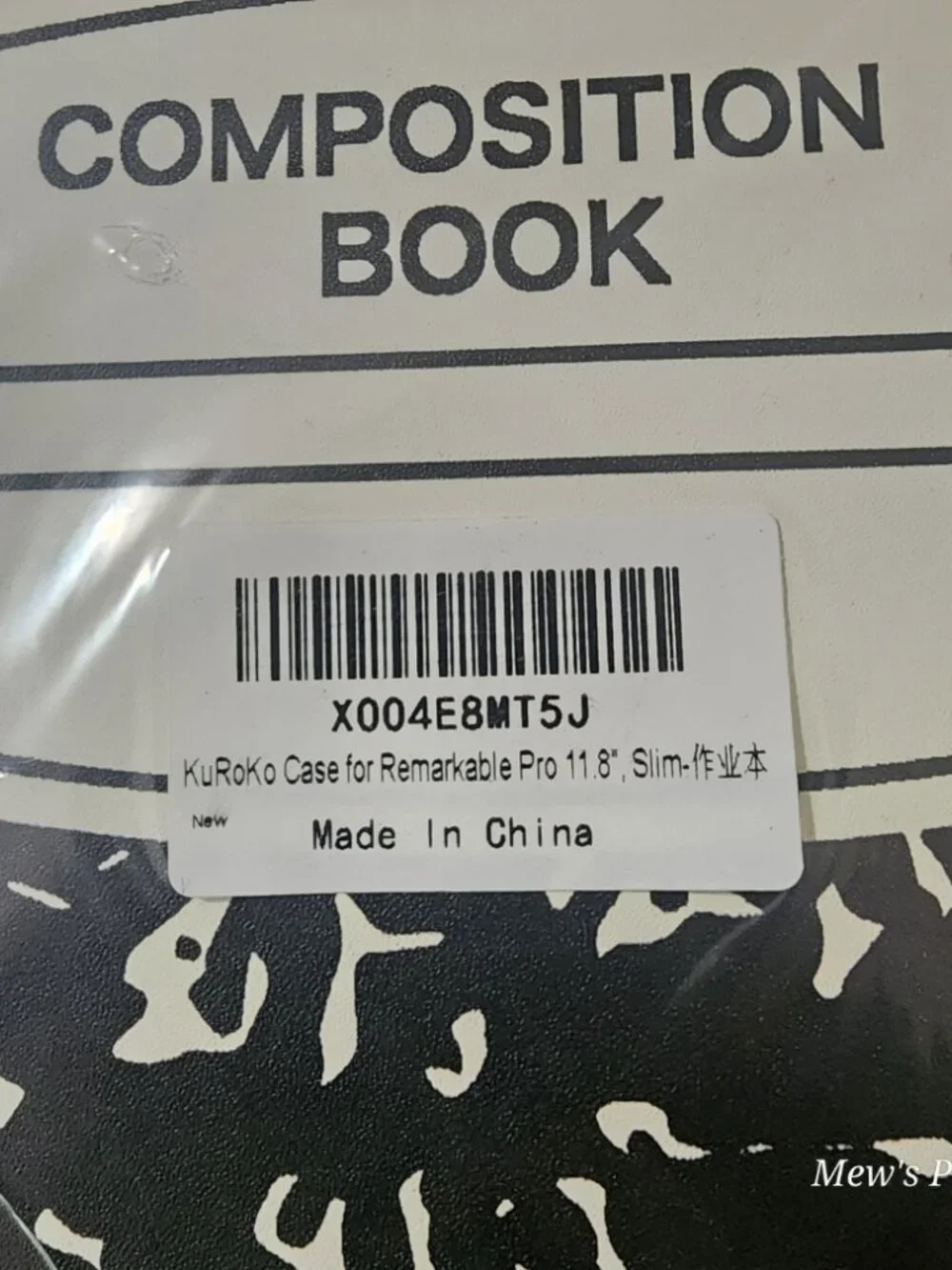 Case for Remarkable Paper Pro Tablet 11.8 Composition Book Design